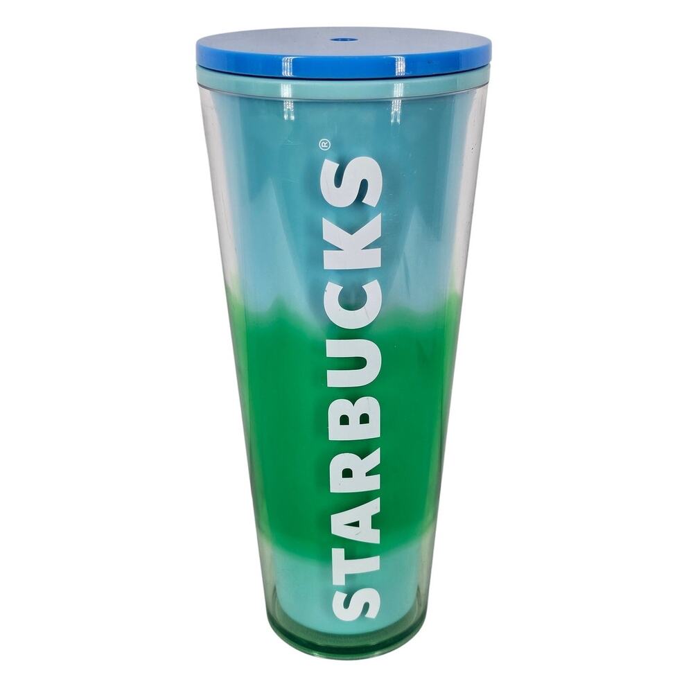 STARBUCKS 2020 24 OZ COLD BEVERAGE TUMBLER - BLUE TO GREEN GRADIENT DESIGN
